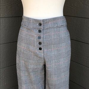 Olivaceous Plaid Wide Leg Pant